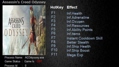 Assassins Creed Odyssey - читы, трейнеры/trainers (+11)